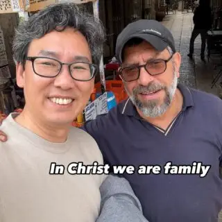 We are family in Christ. Wherever we go, we can meet our family in Christ, and they are here in Israel, too. They are so courageous in sharing the gospel of Yeshua! We pray for them and stand with Israel!